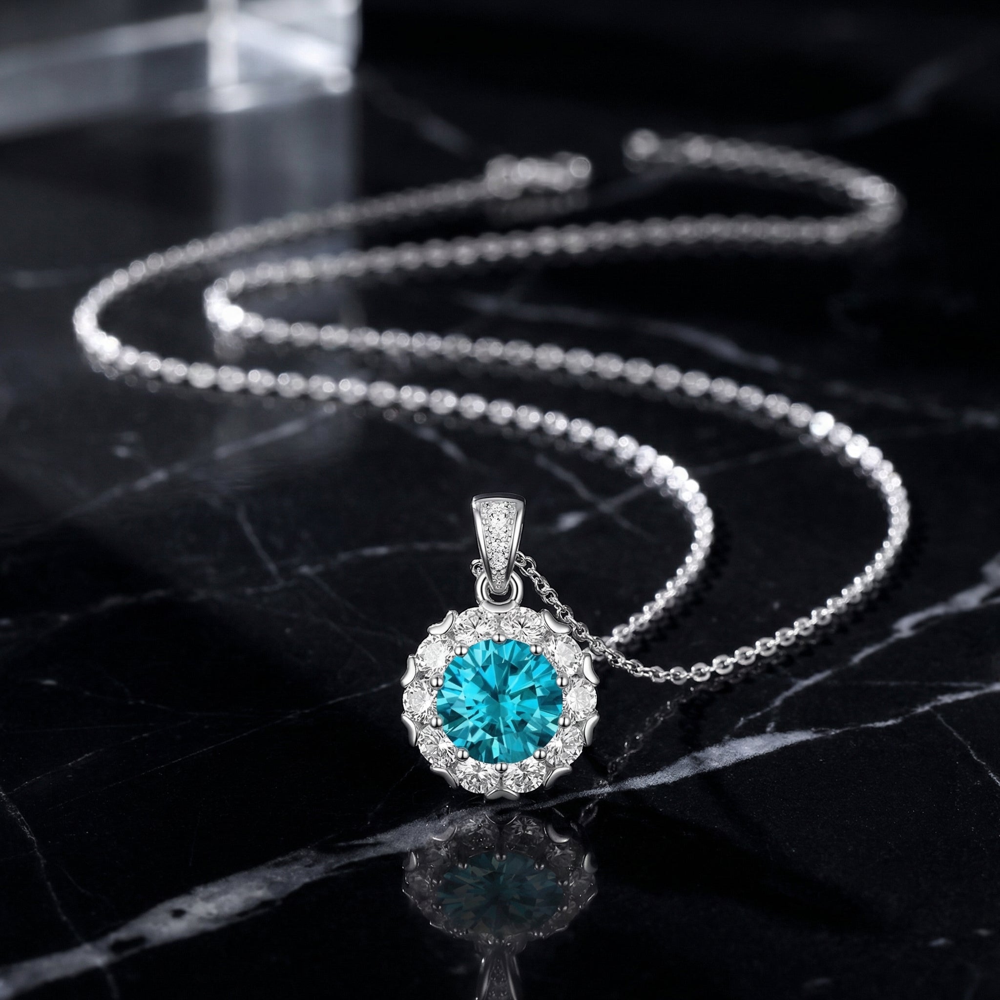 Collar Cœur Azur Moissanita