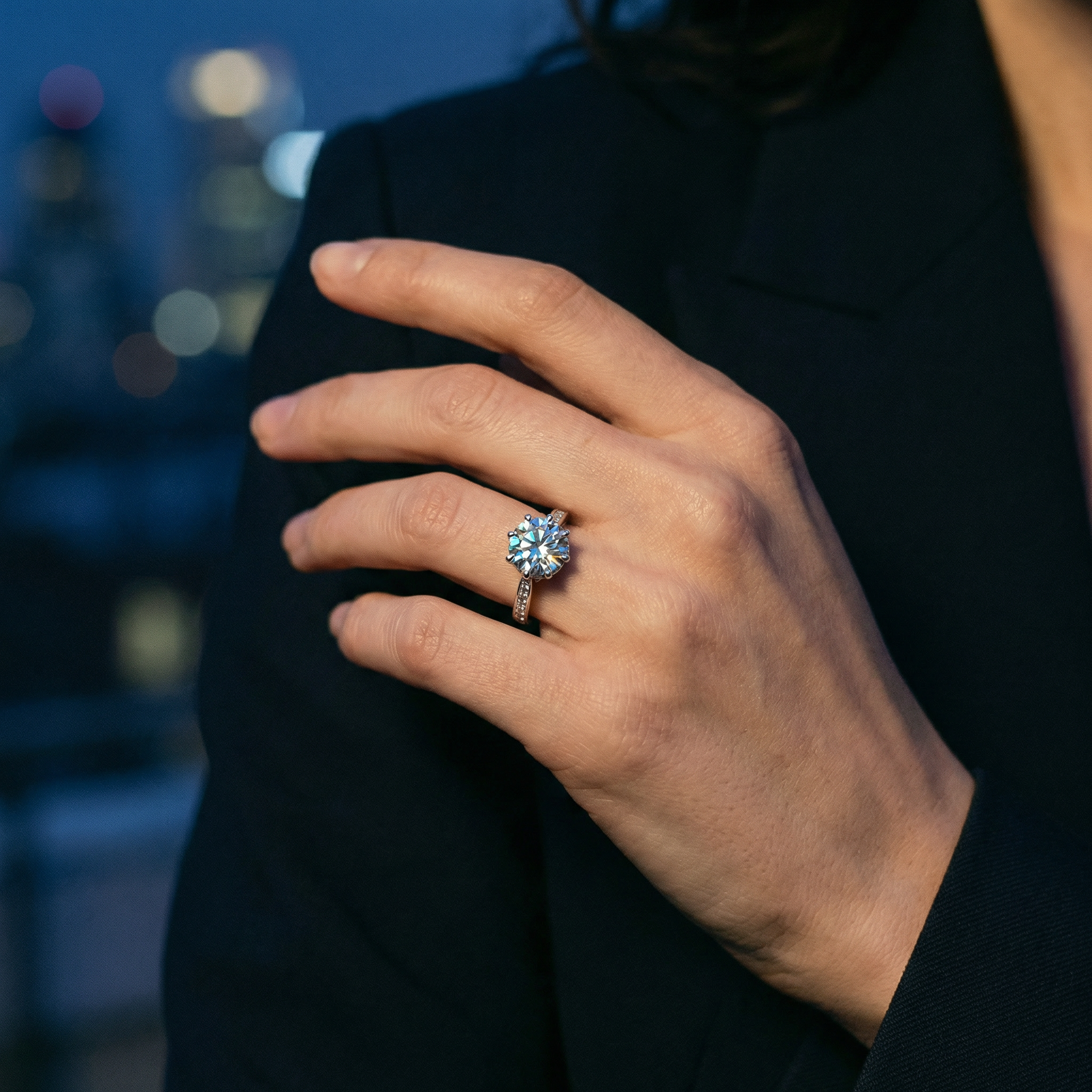 Anillo Flocon de Neige Moissanita