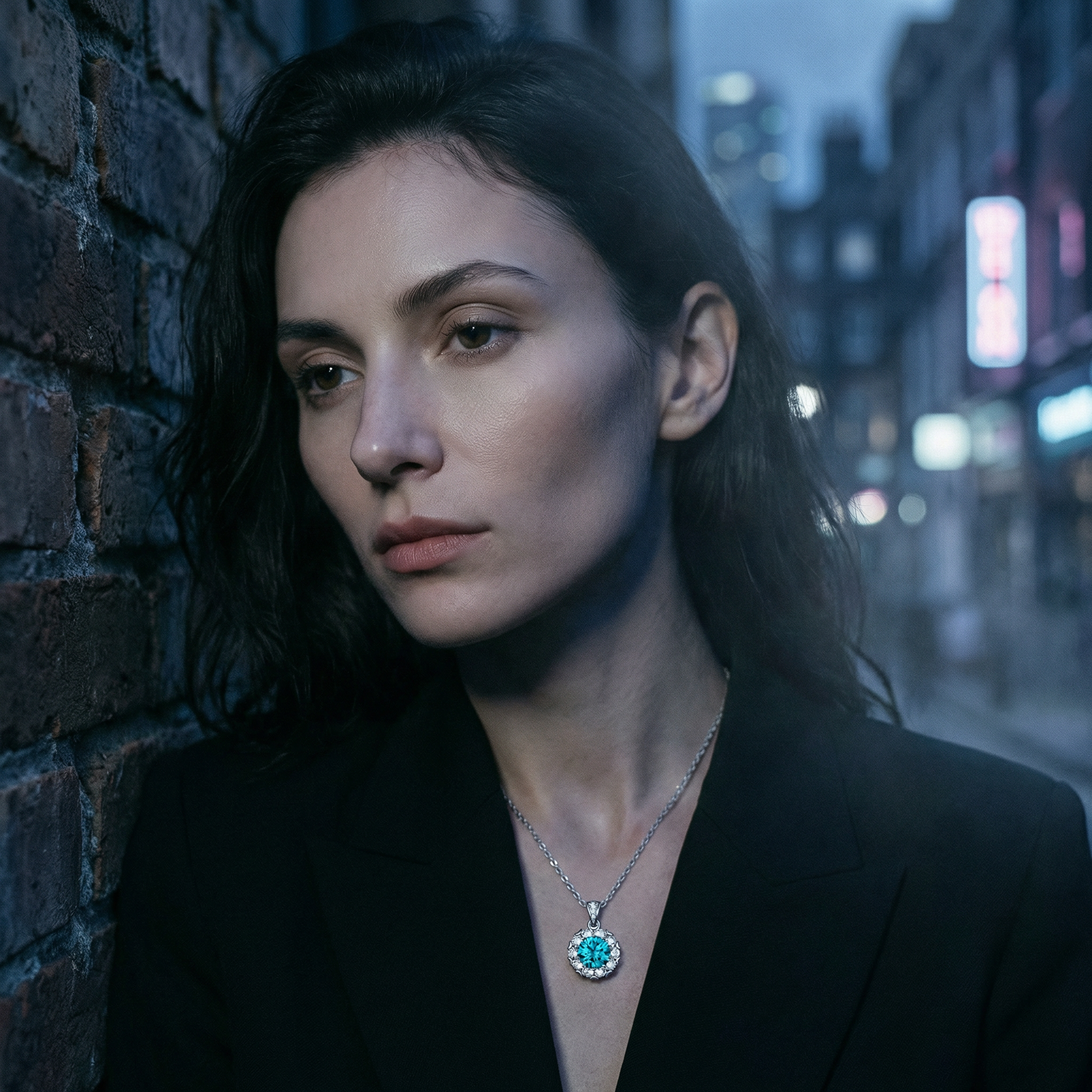 Collar Cœur Azur Moissanita