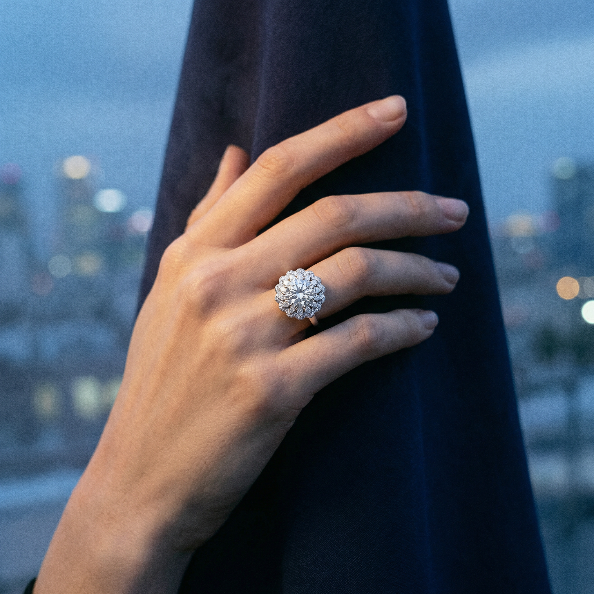 Anillo Fleur Royale Moissanita