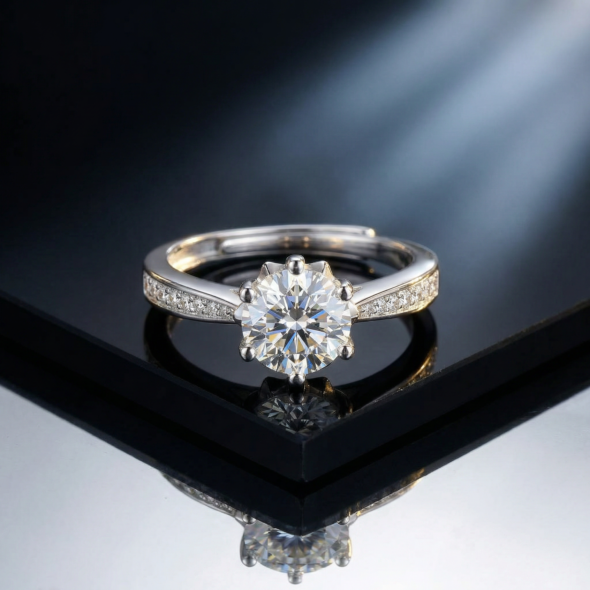 Anillo Flocon de Neige Moissanita