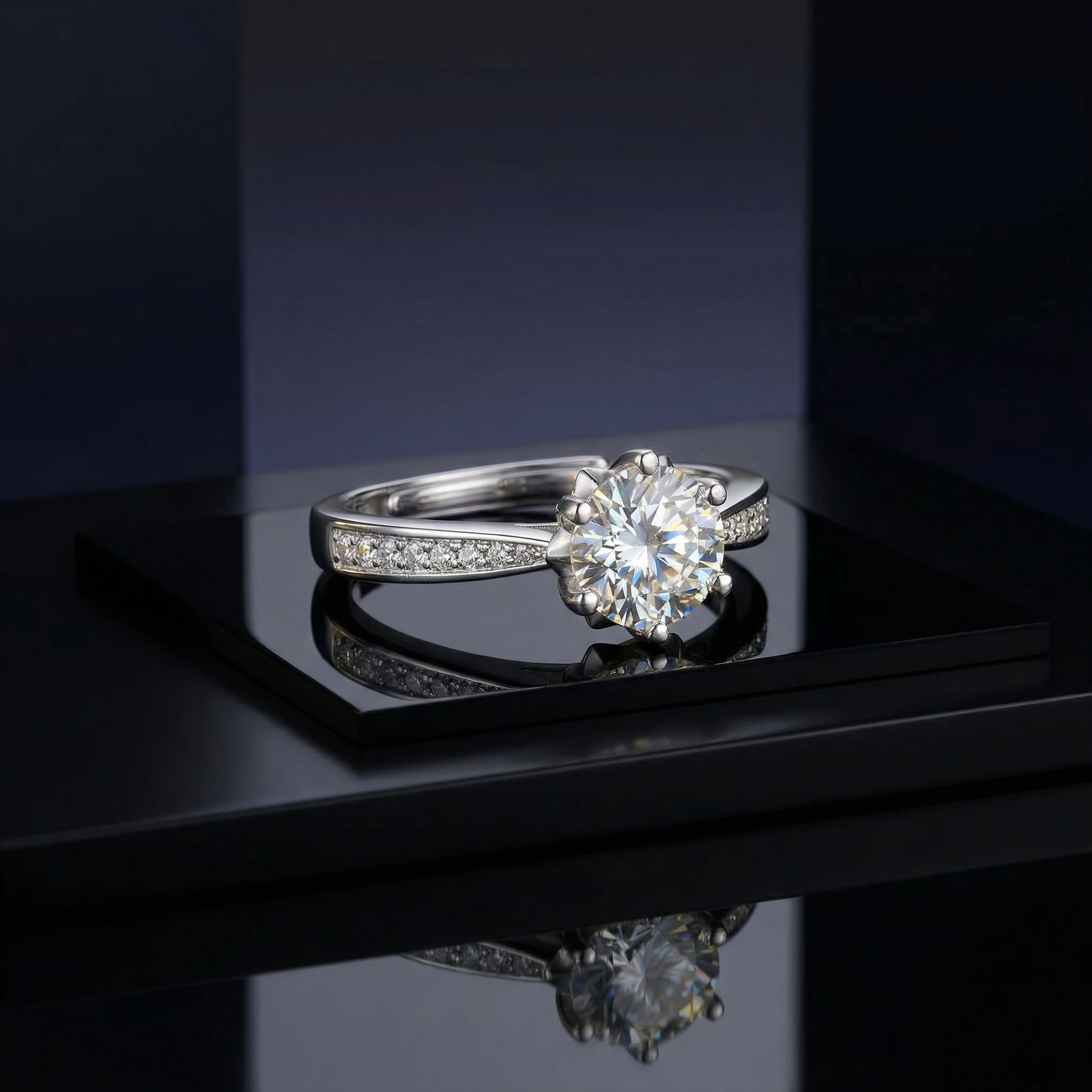 Anillo Flocon de Neige Moissanita