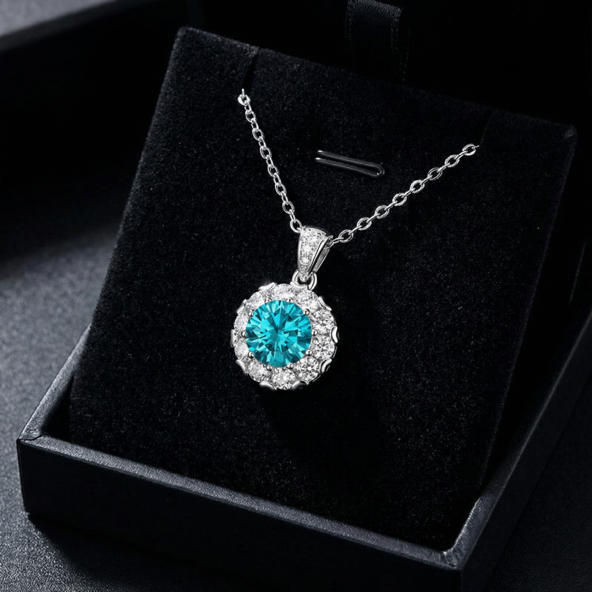 Collar Cœur Azur Moissanita