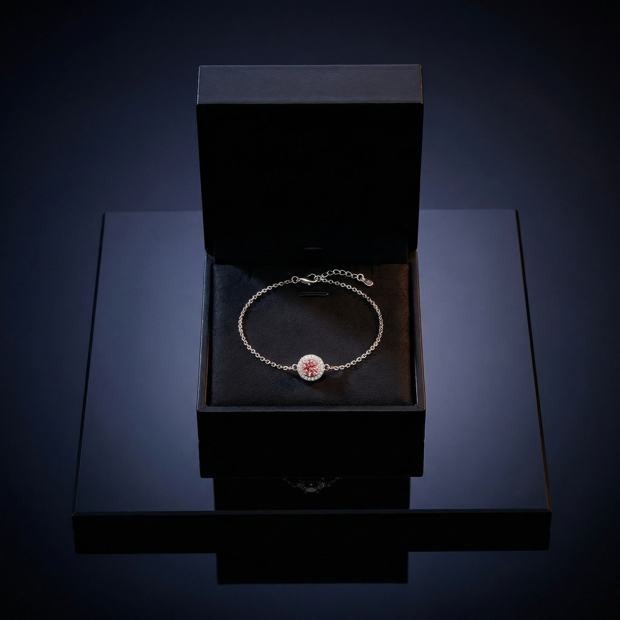 Bracciale Rose Charm Moissanita Rosa