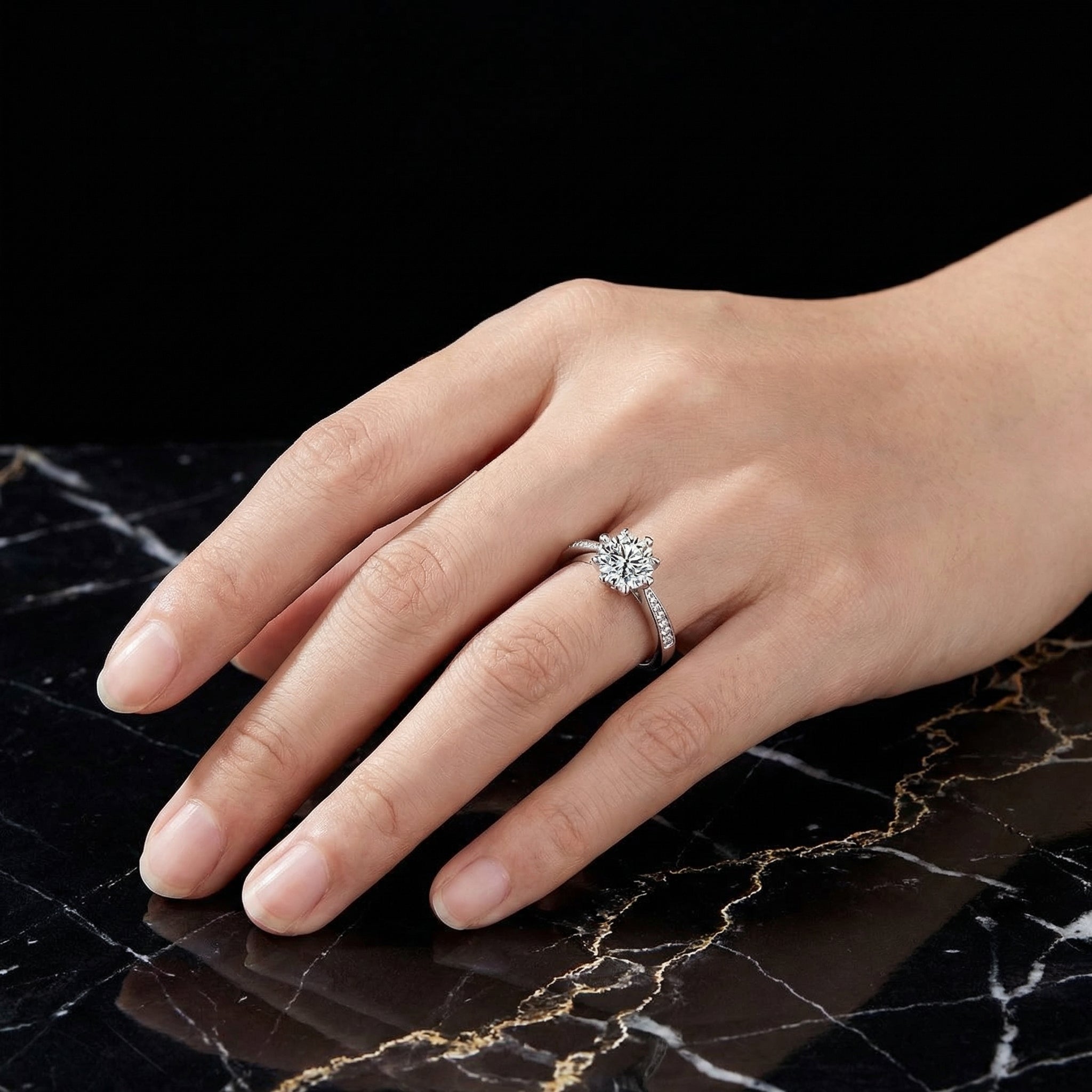 Anillo Flocon de Neige Moissanita