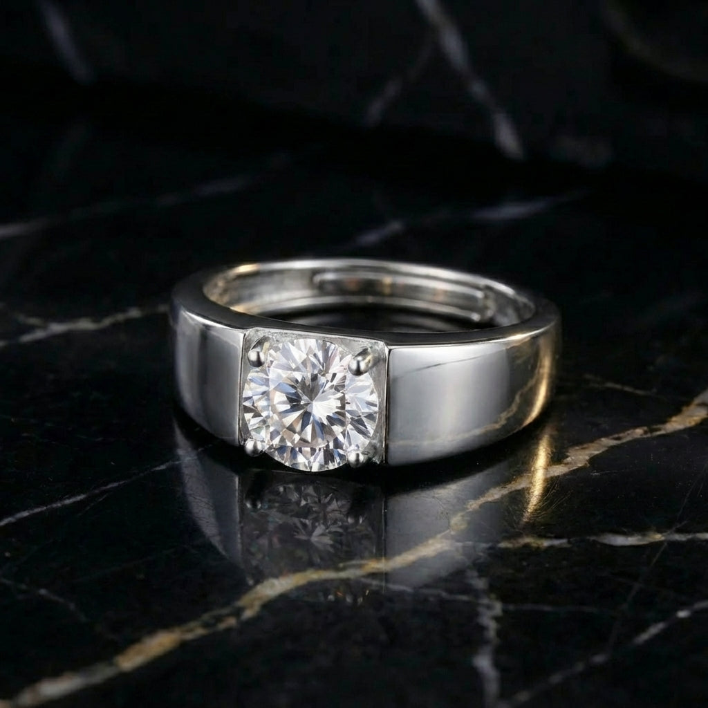 Anello Rond Hombre Moissanita