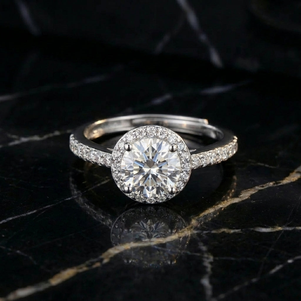 Anillo Géométrie Ronde Moissanita