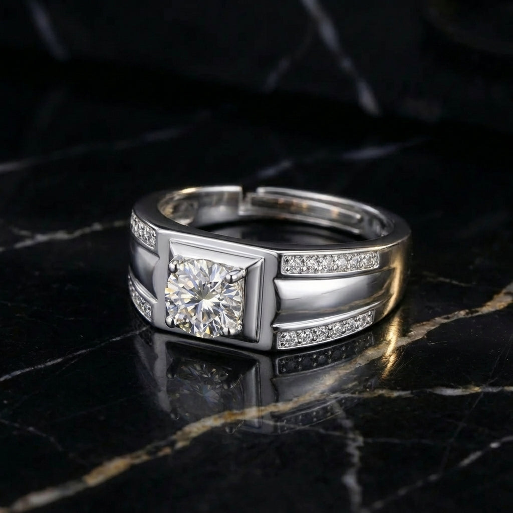 Anillo Géométrie Hombre Moissanita
