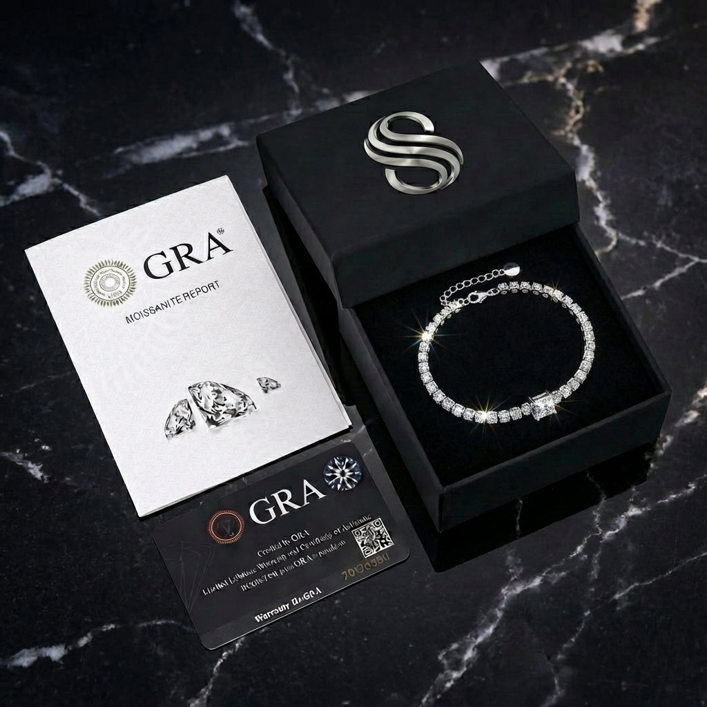 Bracciale Solitaire Carré Lumineuse Moissanita