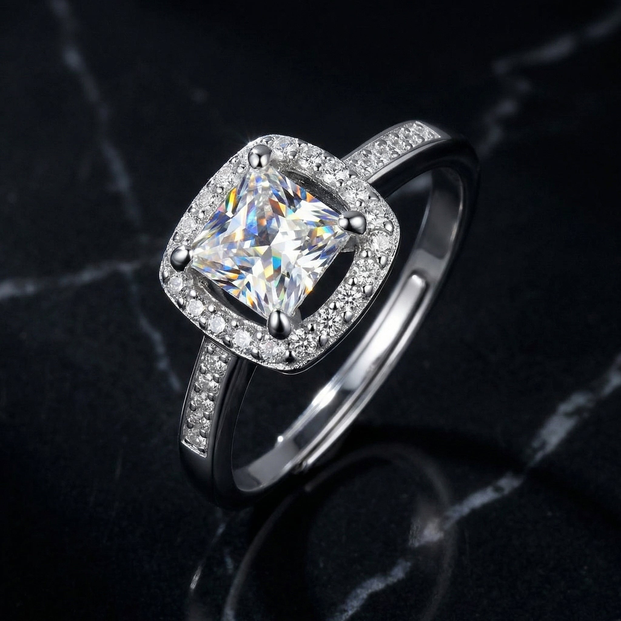 Anillo Carré Brillant Moissanita