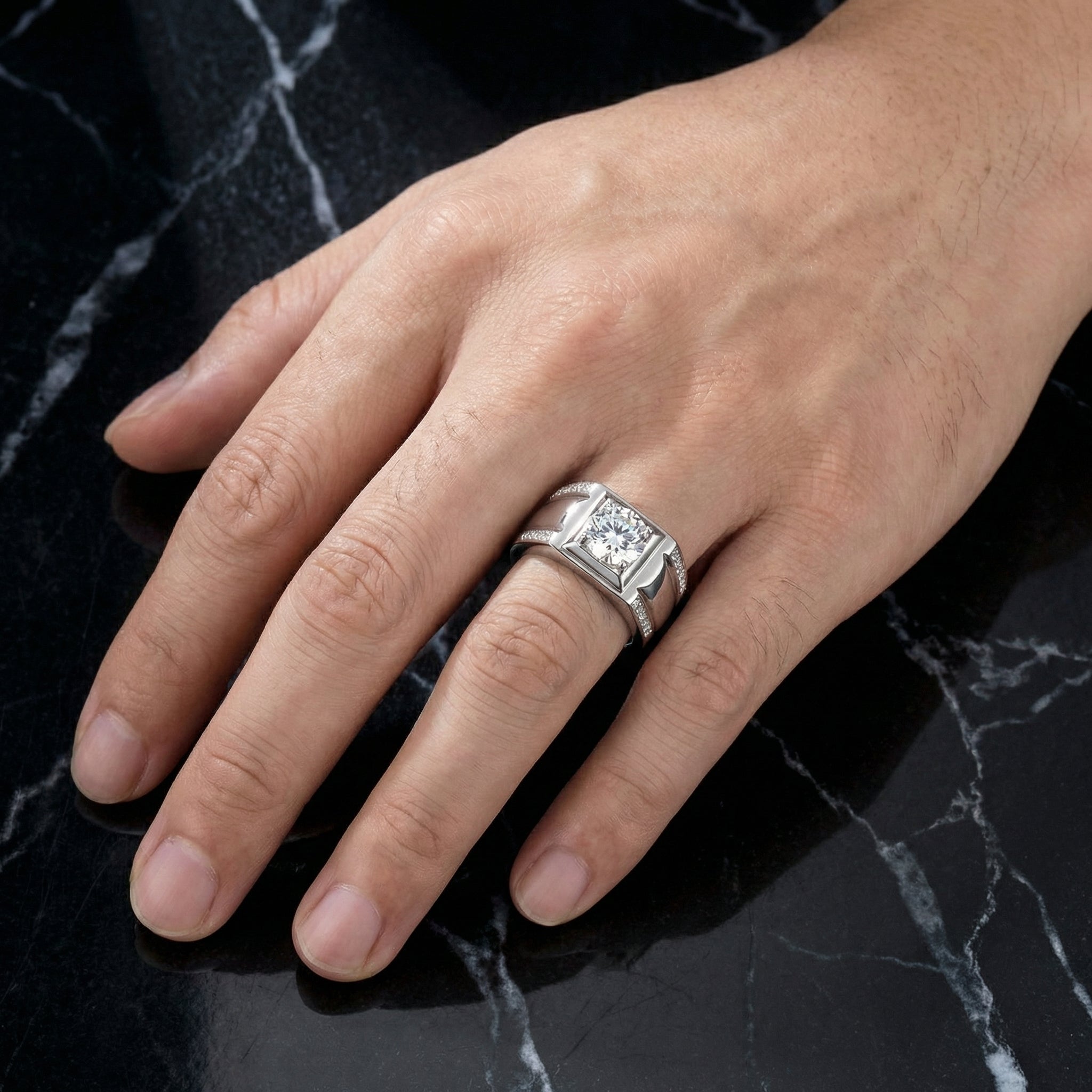 Anillo Géométrie Hombre Moissanita