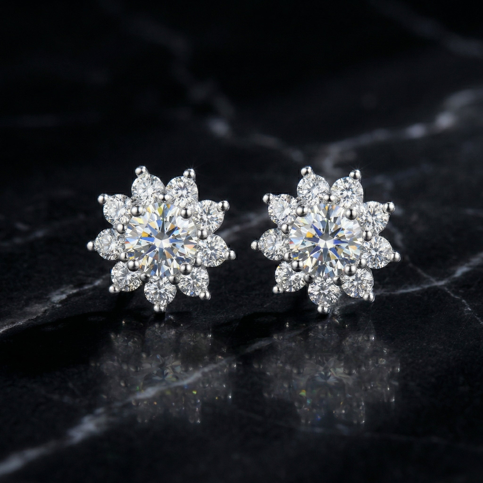 Pendientes Tournesol Moissanita