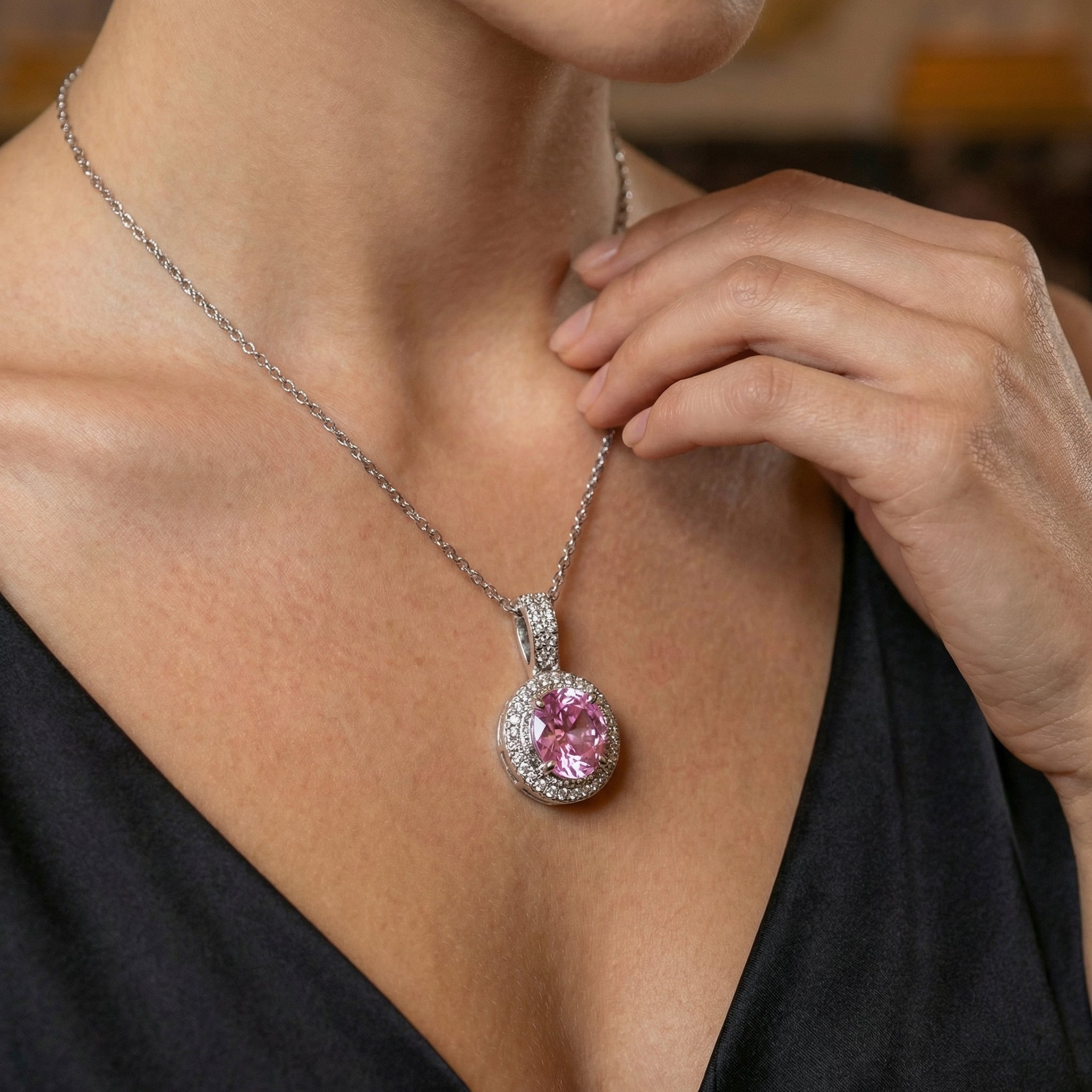Collar Danse Rose Moissanita