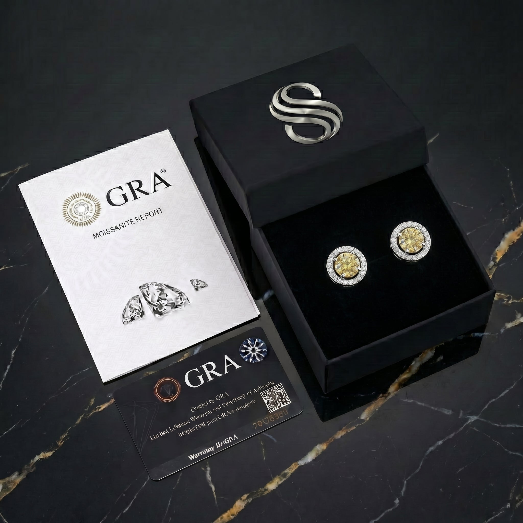 Orecchini Soleil Jaune Moissanita