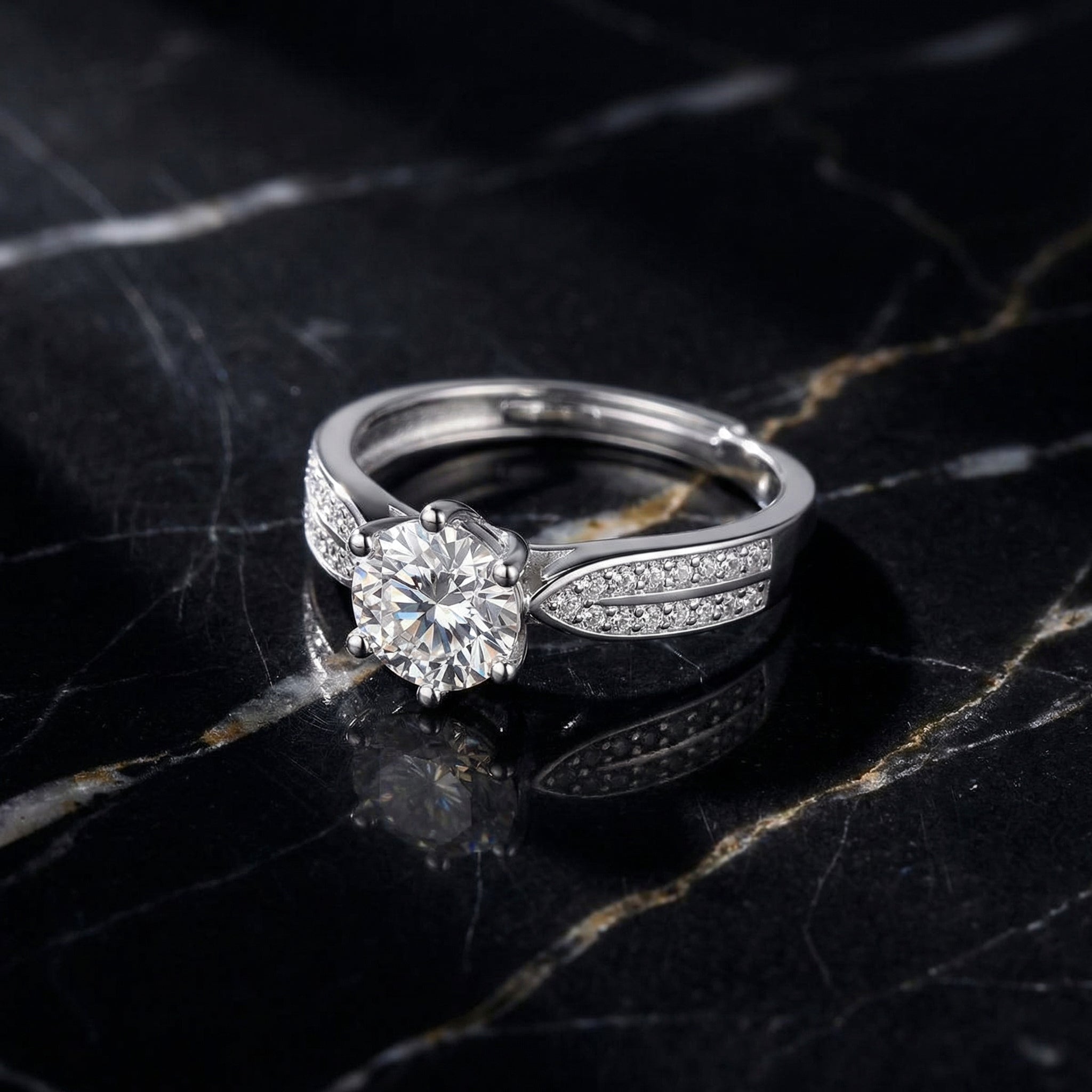 Anillo Six Garras Moissanita