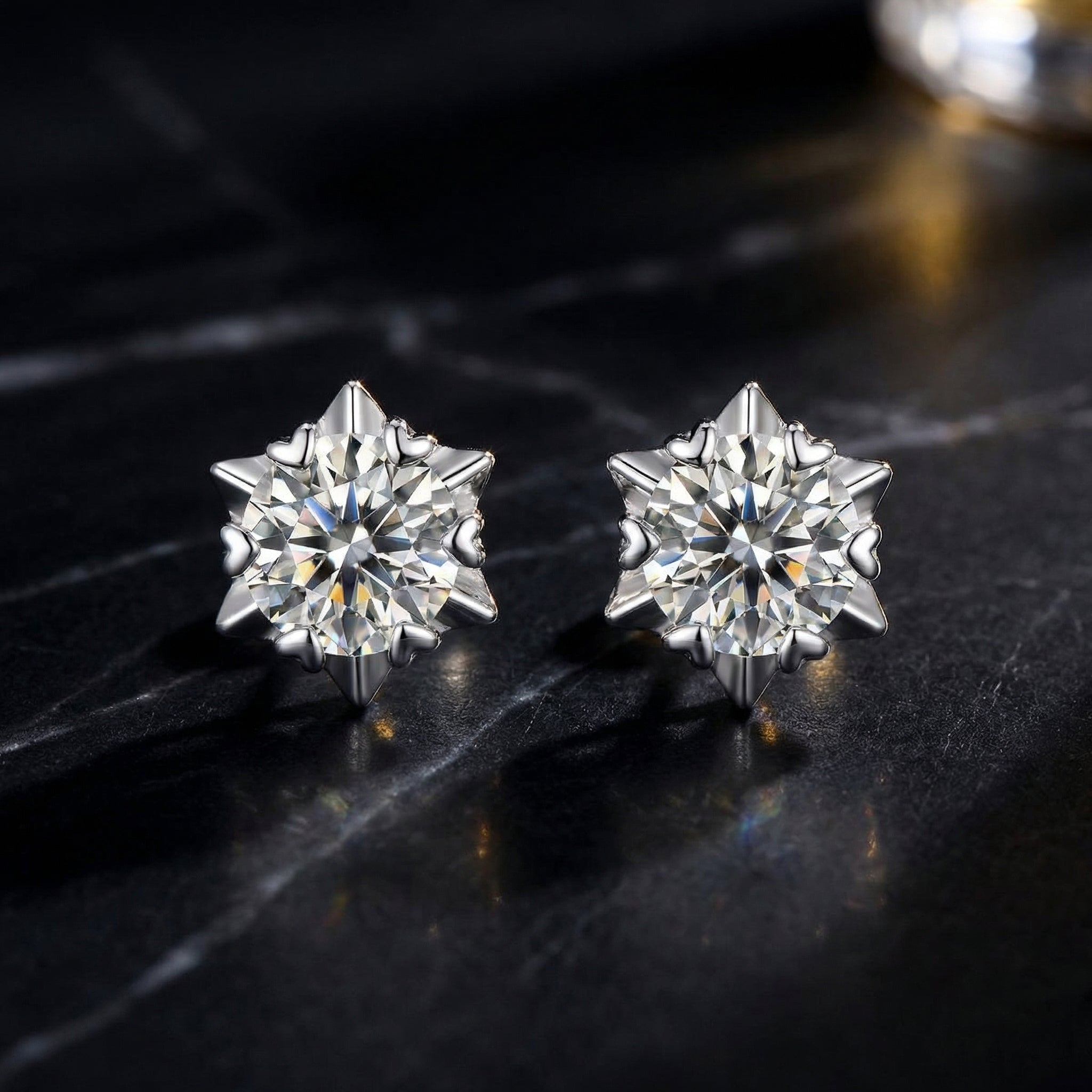 Aretes Stellar Neige Moissanita