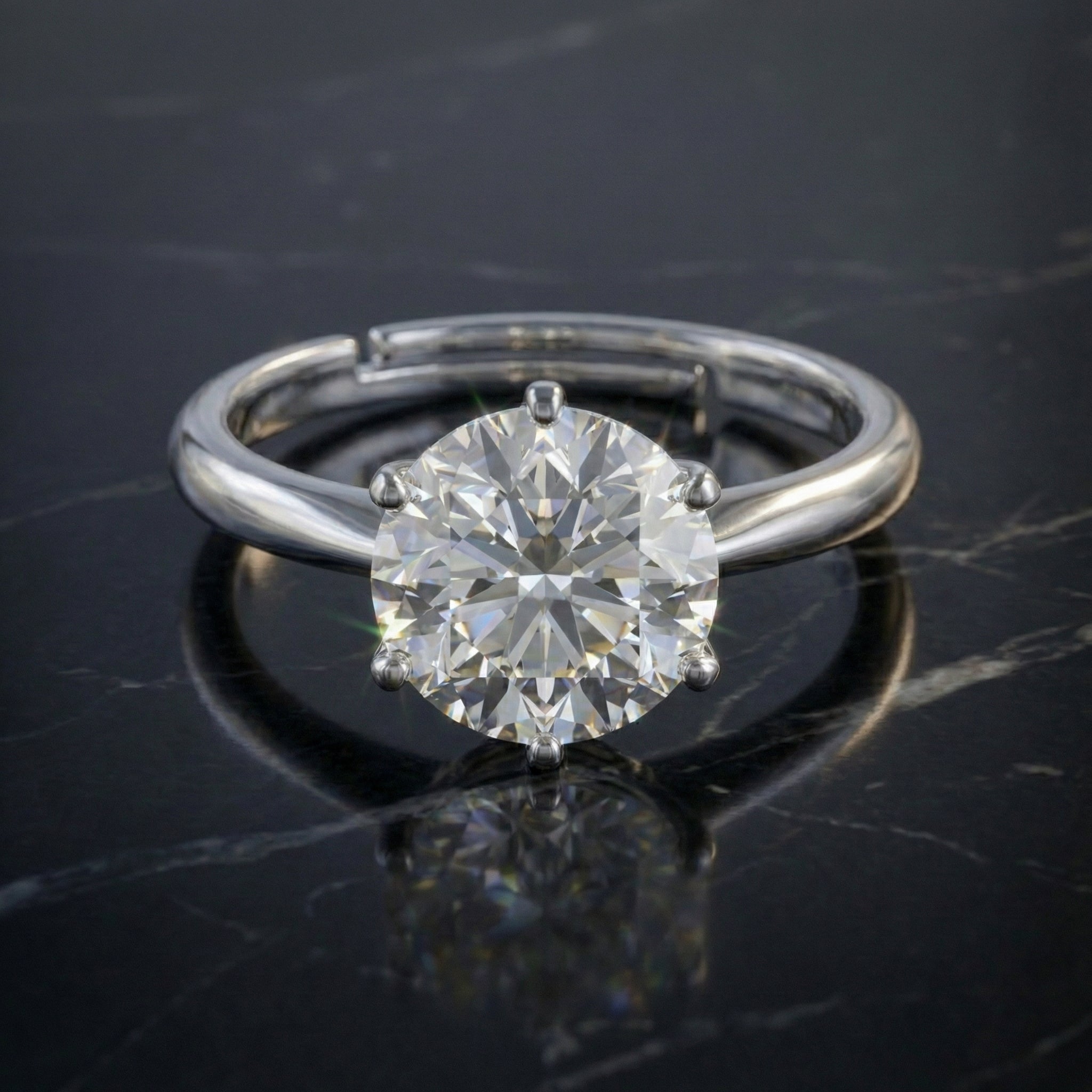 Anillo Solitaire Stack Moissanita