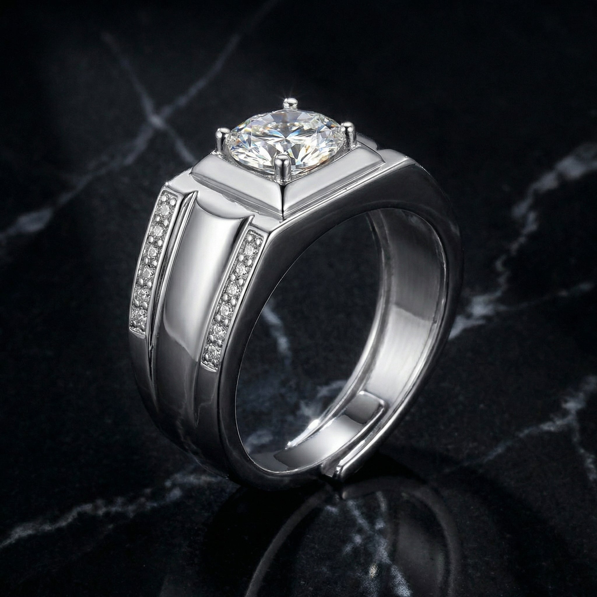 Anillo Géométrie Hombre Moissanita