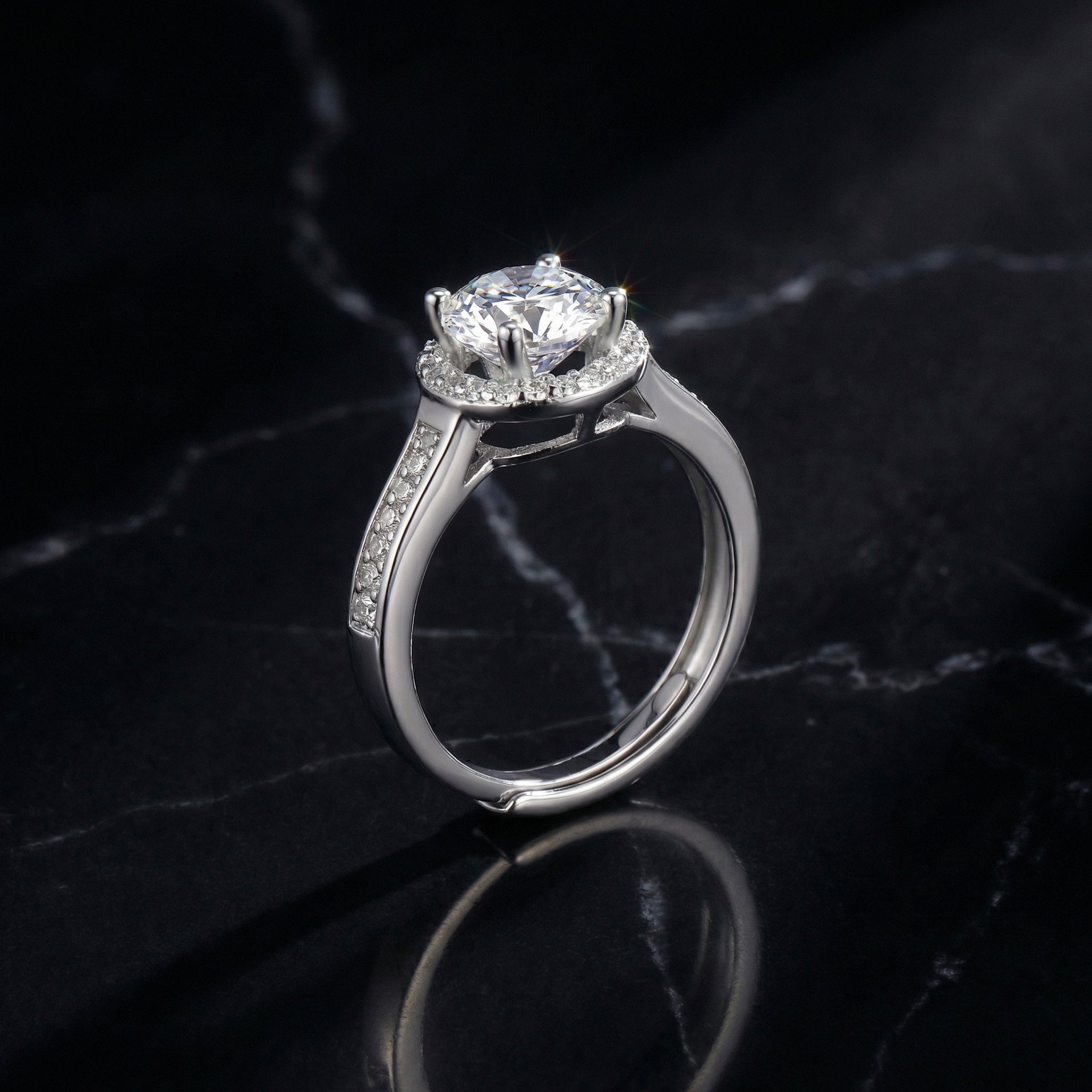 Anillo Géométrie Ronde Moissanita