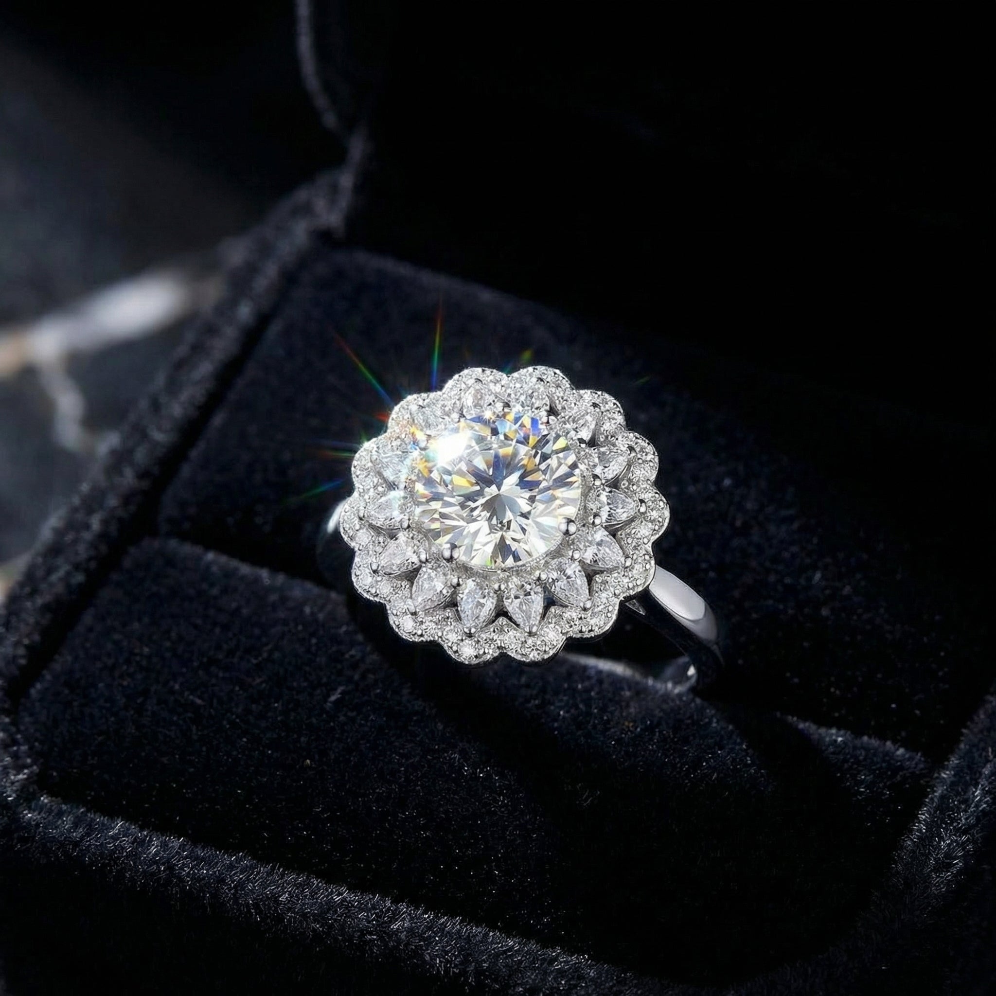 Anello Fleur Royale Moissanita