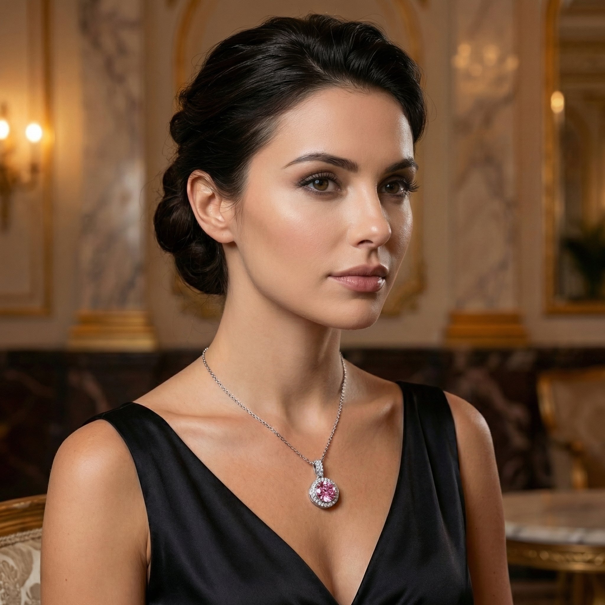 Collar Danse Rose Moissanita