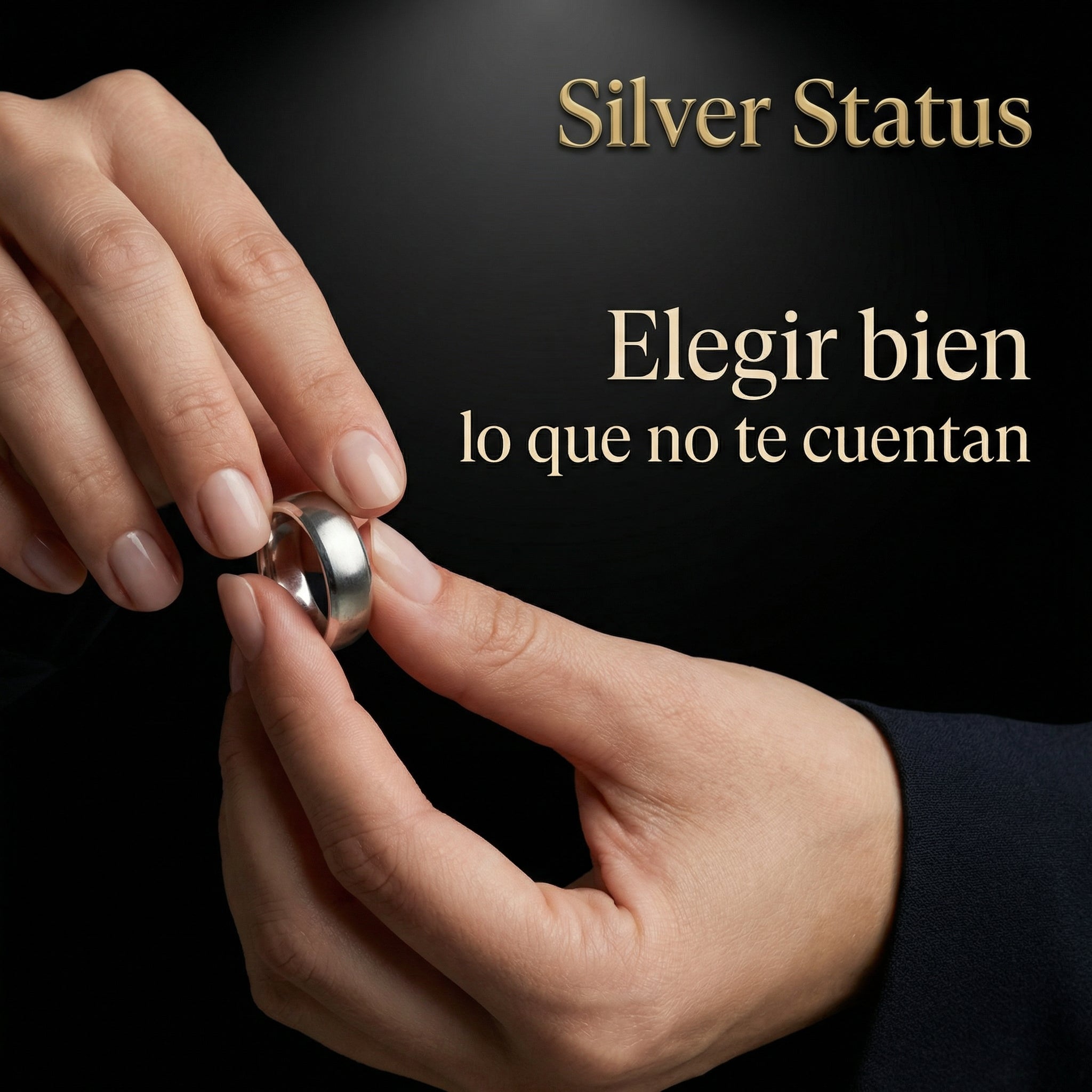 Manos sosteniendo un anillo de plata 925 — guía para elegir una joya que dure toda la vida