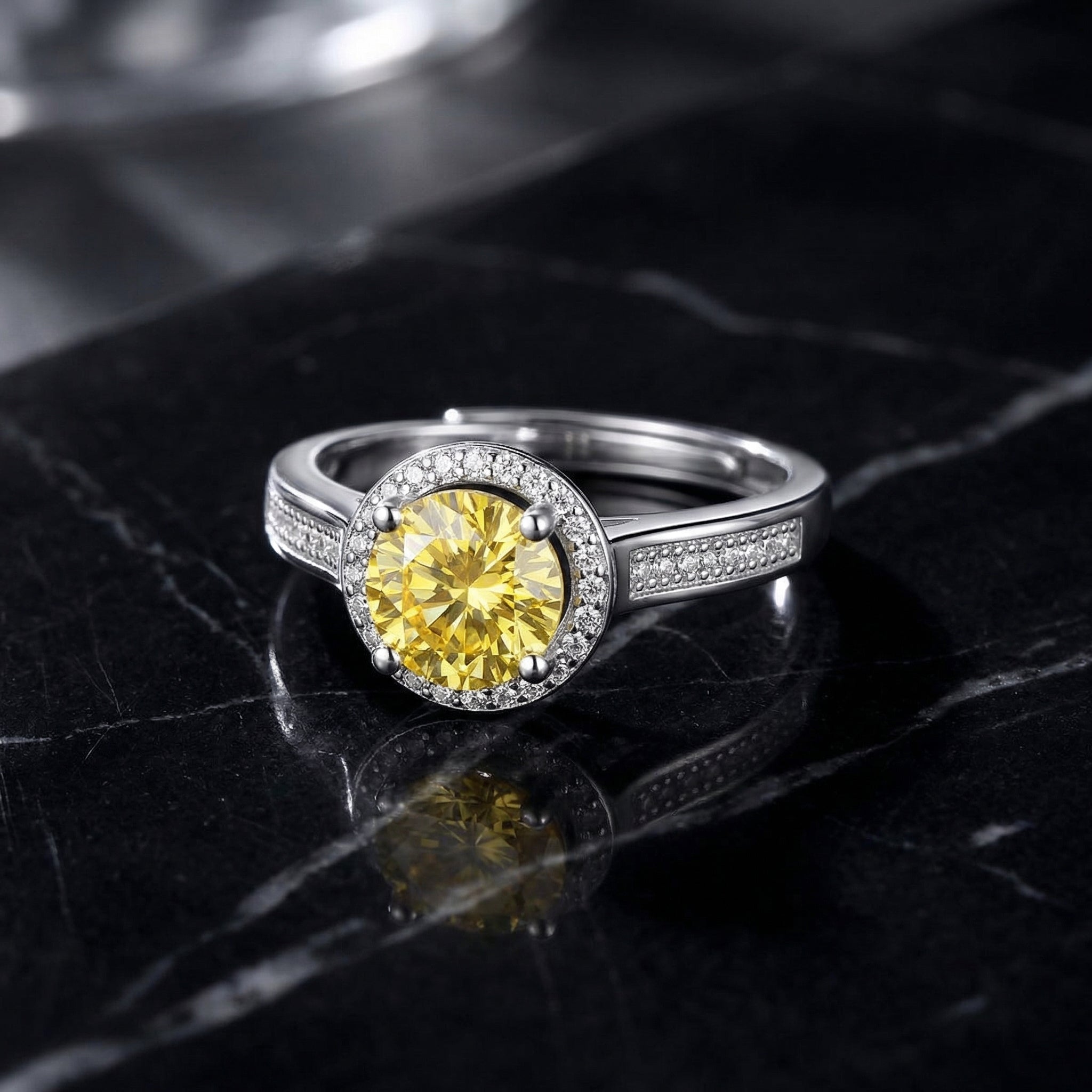 Anillo Rond Doré Moissanita