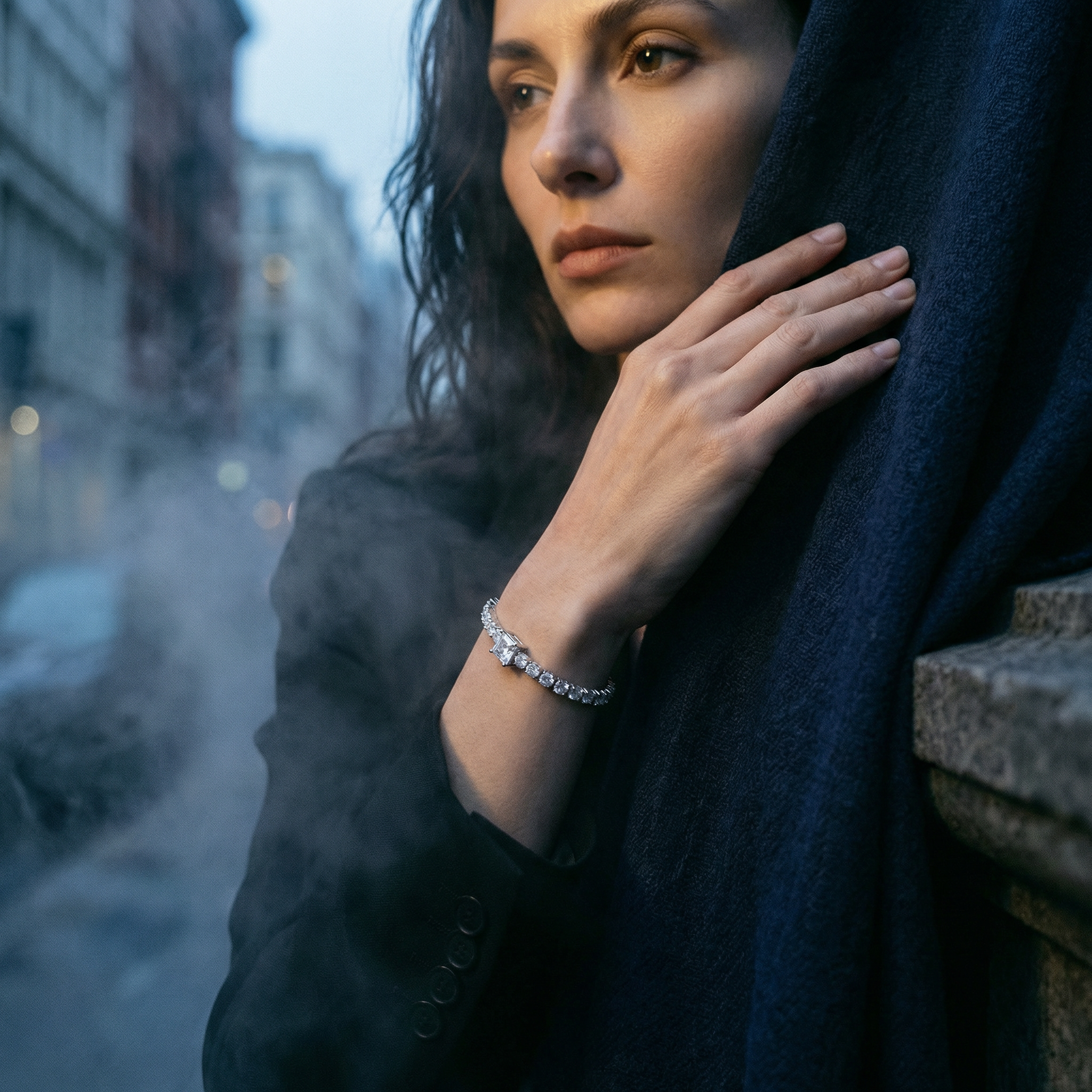 Pulsera Solitaire Carré Lumineuse Moissanita