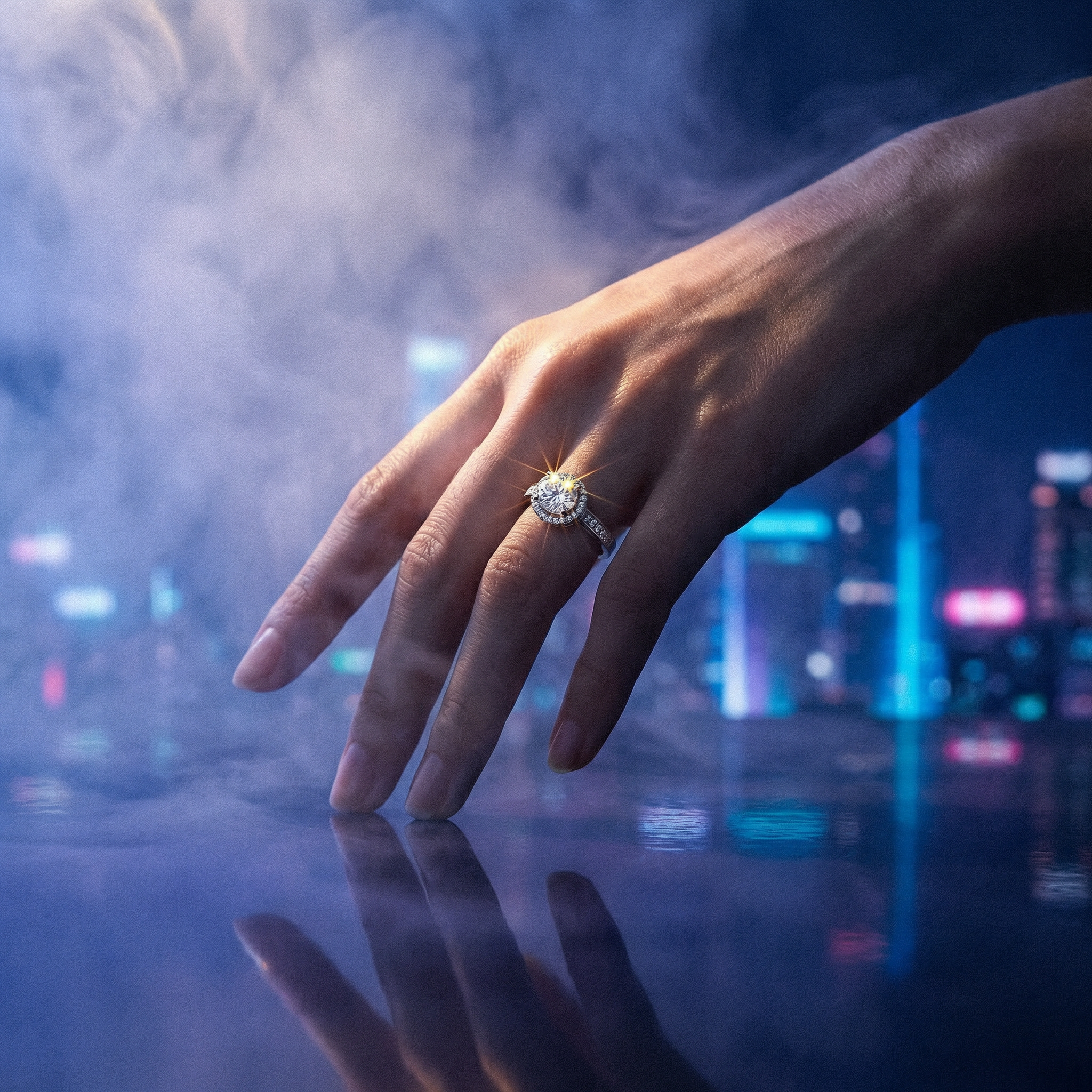 Anillo Géométrie Ronde Moissanita