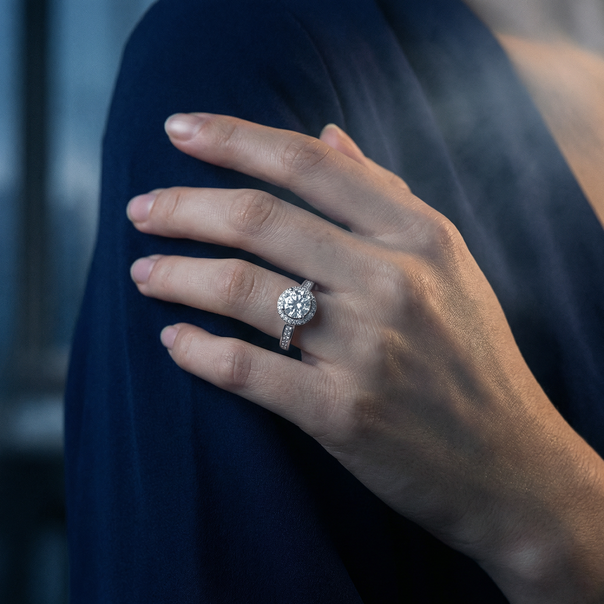 Anillo Géométrie Ronde Moissanita
