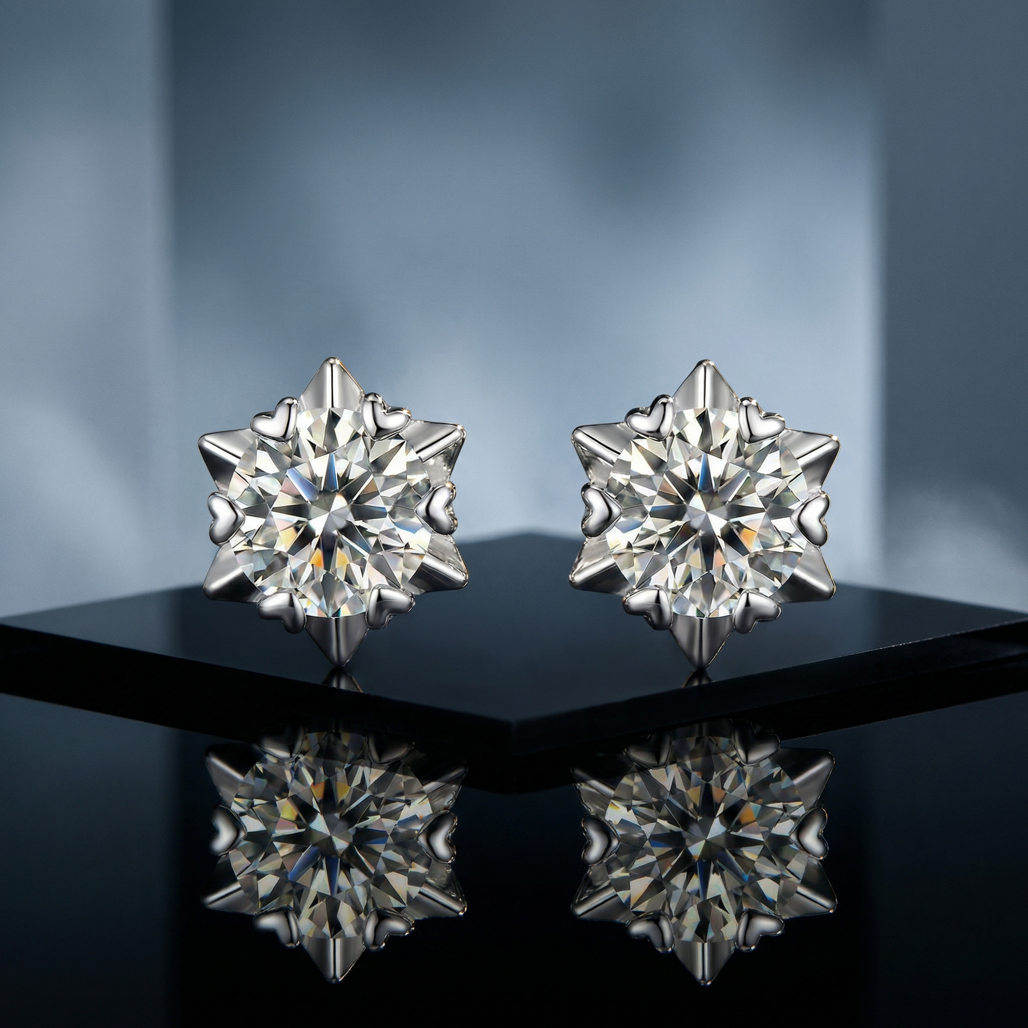 Aretes Stellar Neige Moissanita