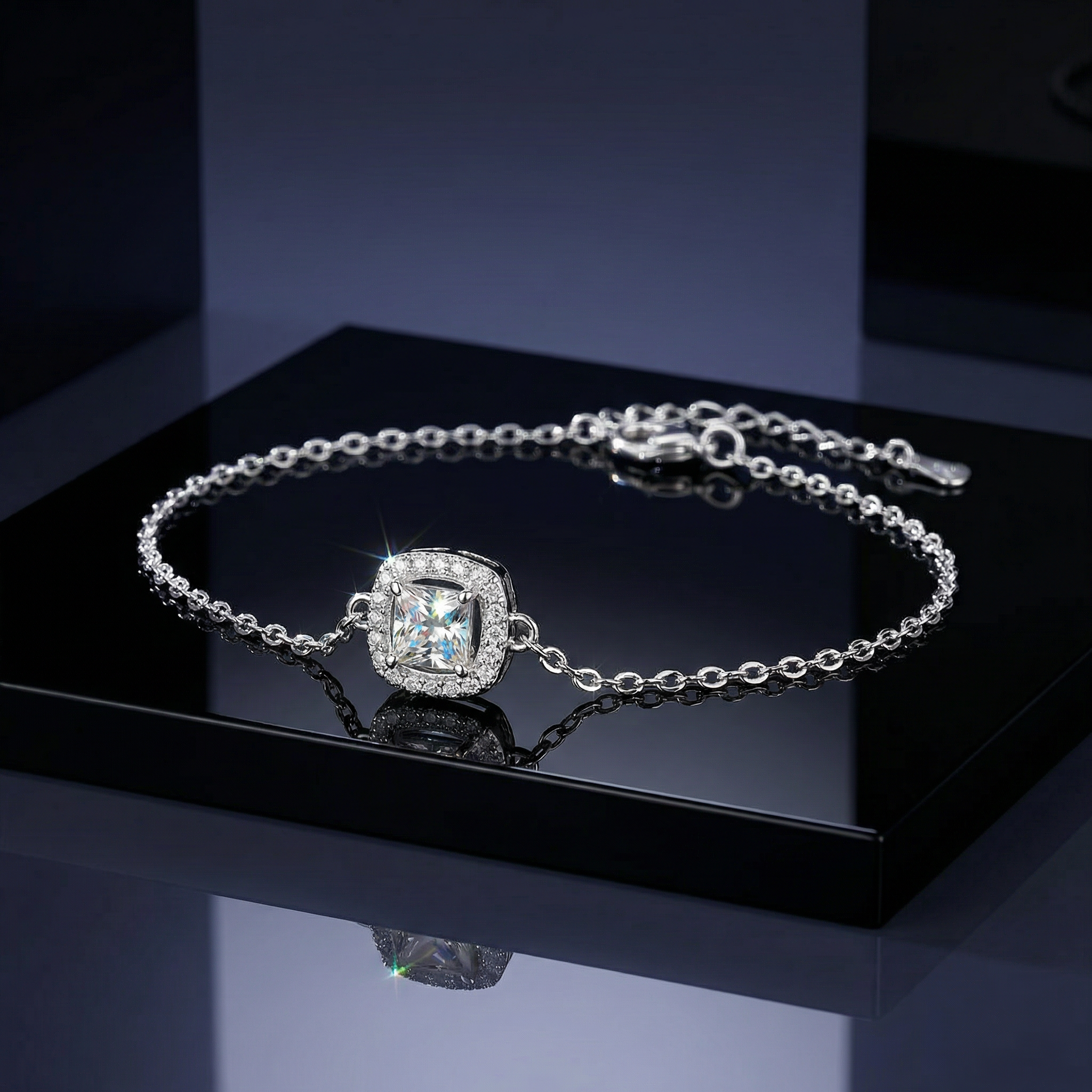 Pulsera Carré Link Moissanita