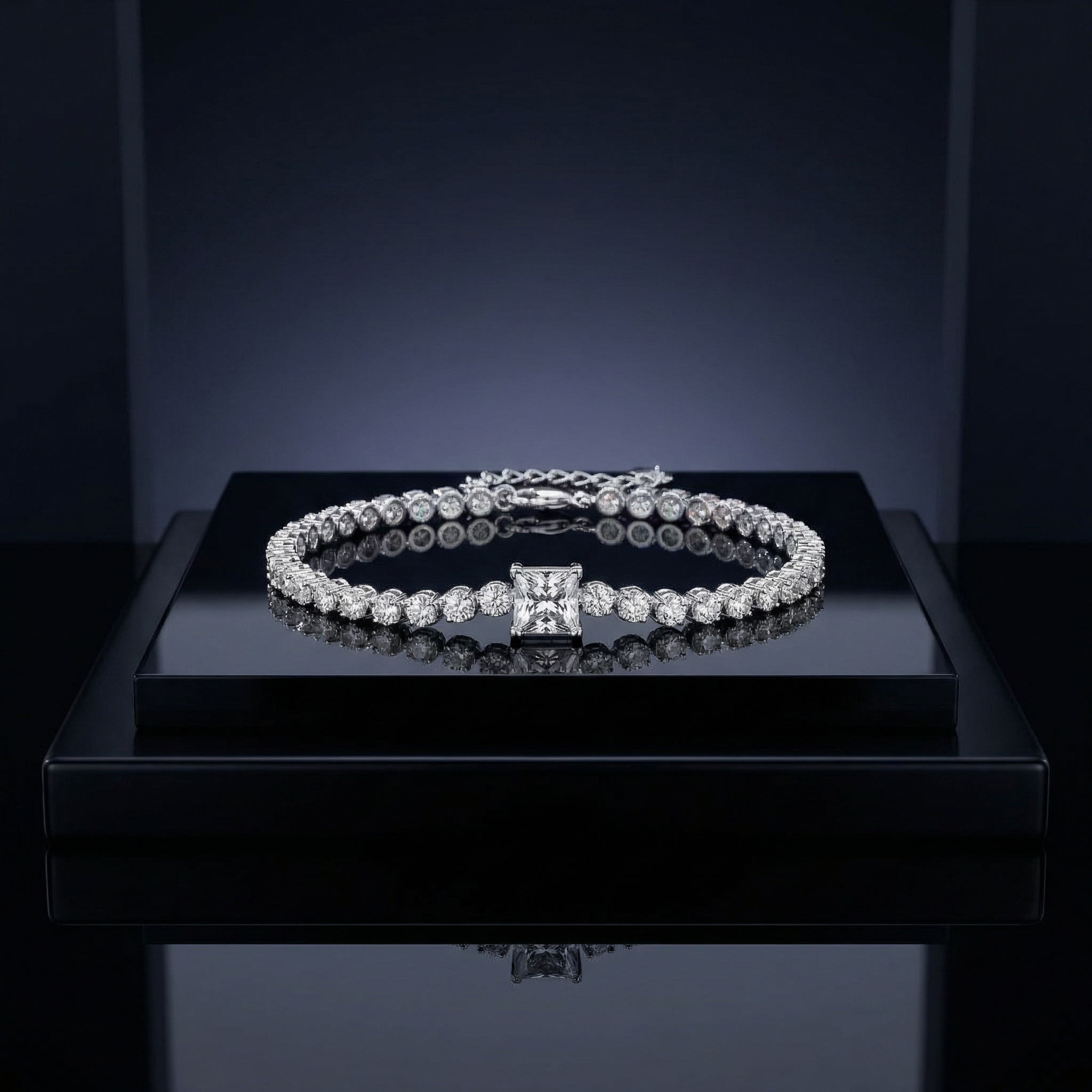 Pulsera Solitaire Carré Lumineuse Moissanita
