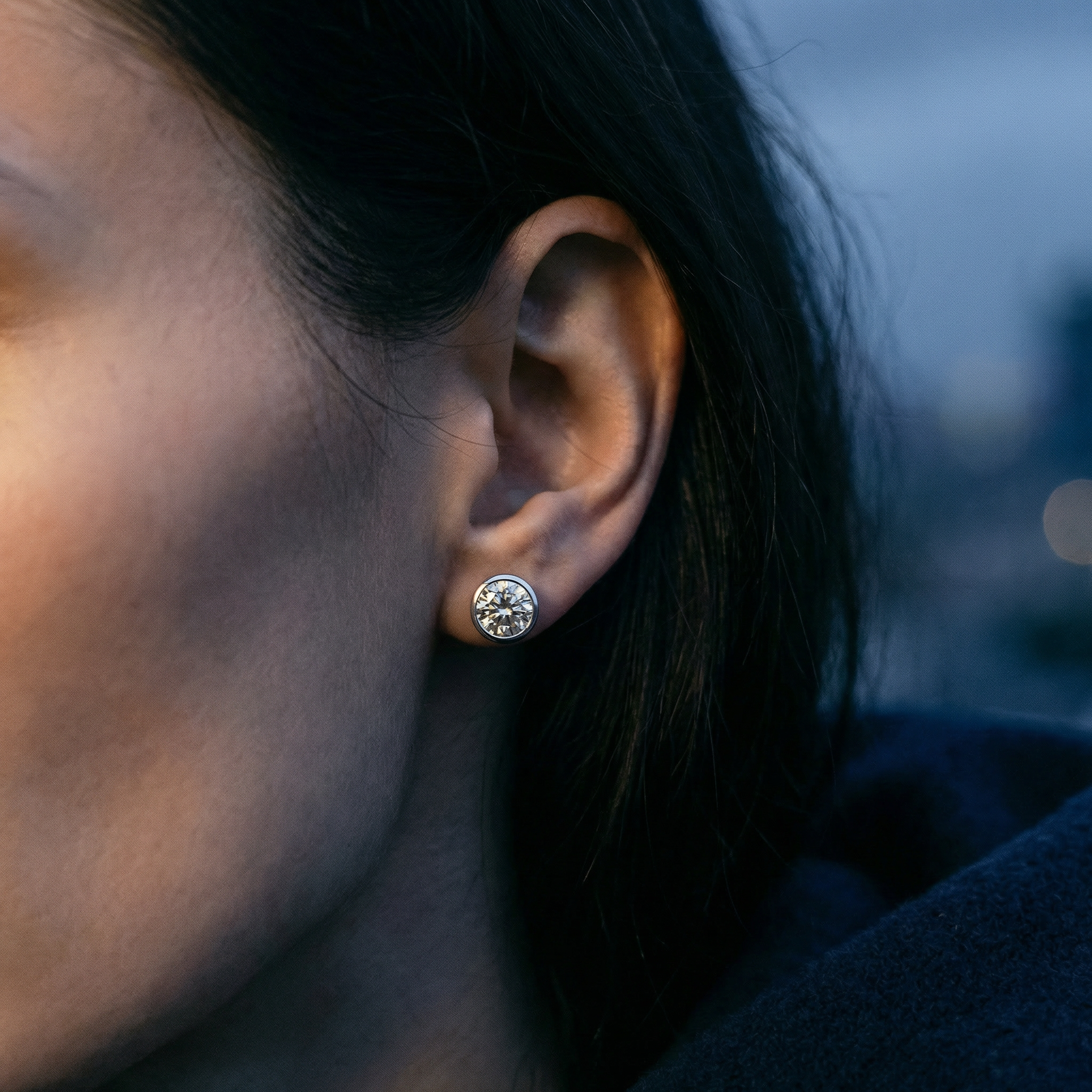 Aretes Rond Parfait Moissanita