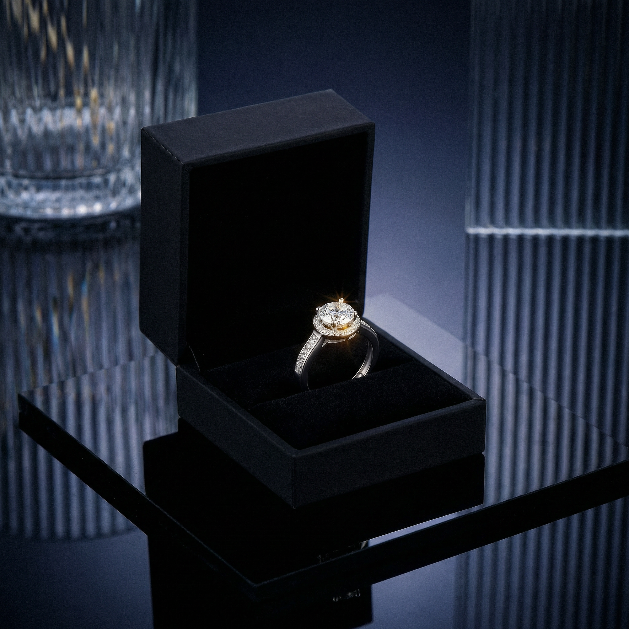 Anillo Géométrie Ronde Moissanita