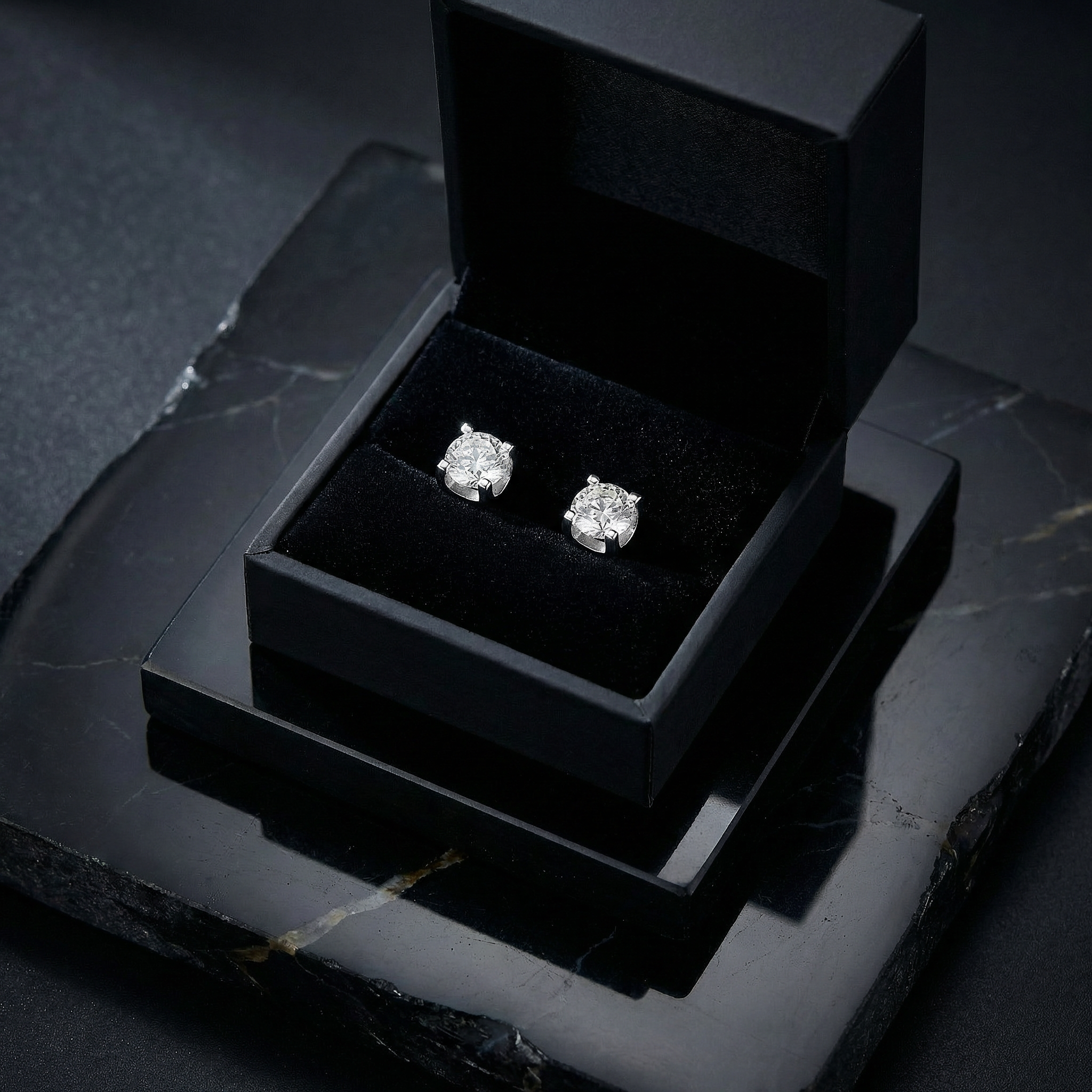Pendientes Solitaire Quatre — Moissanita & Plata 925