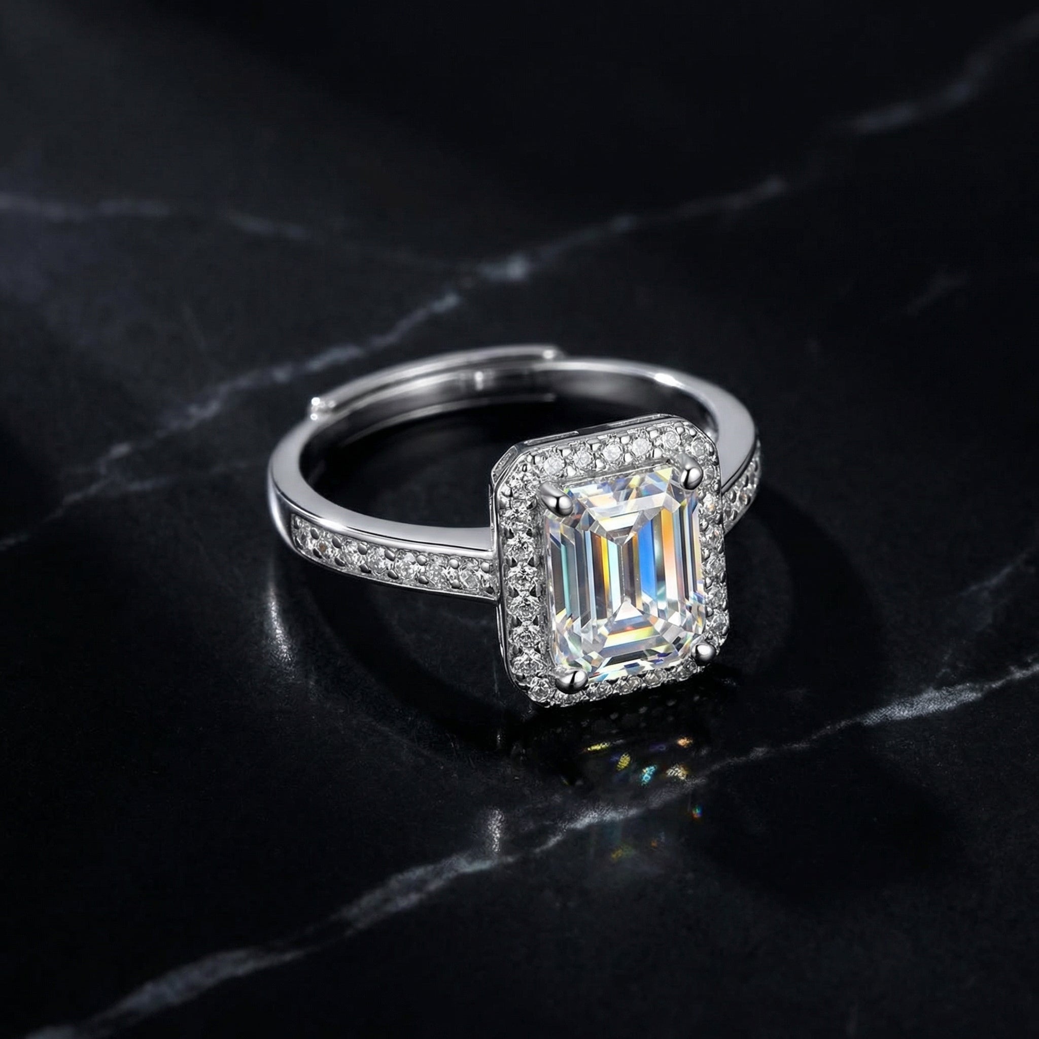 Anillo Baguette Lumière Moissanita