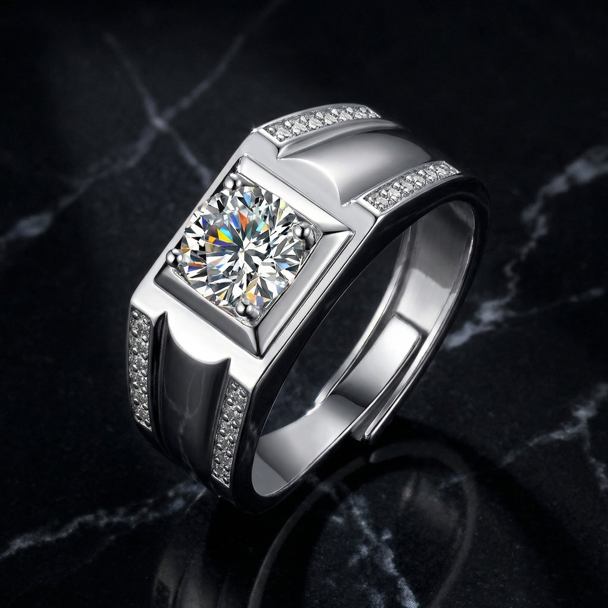 Anillo Géométrie Hombre Moissanita