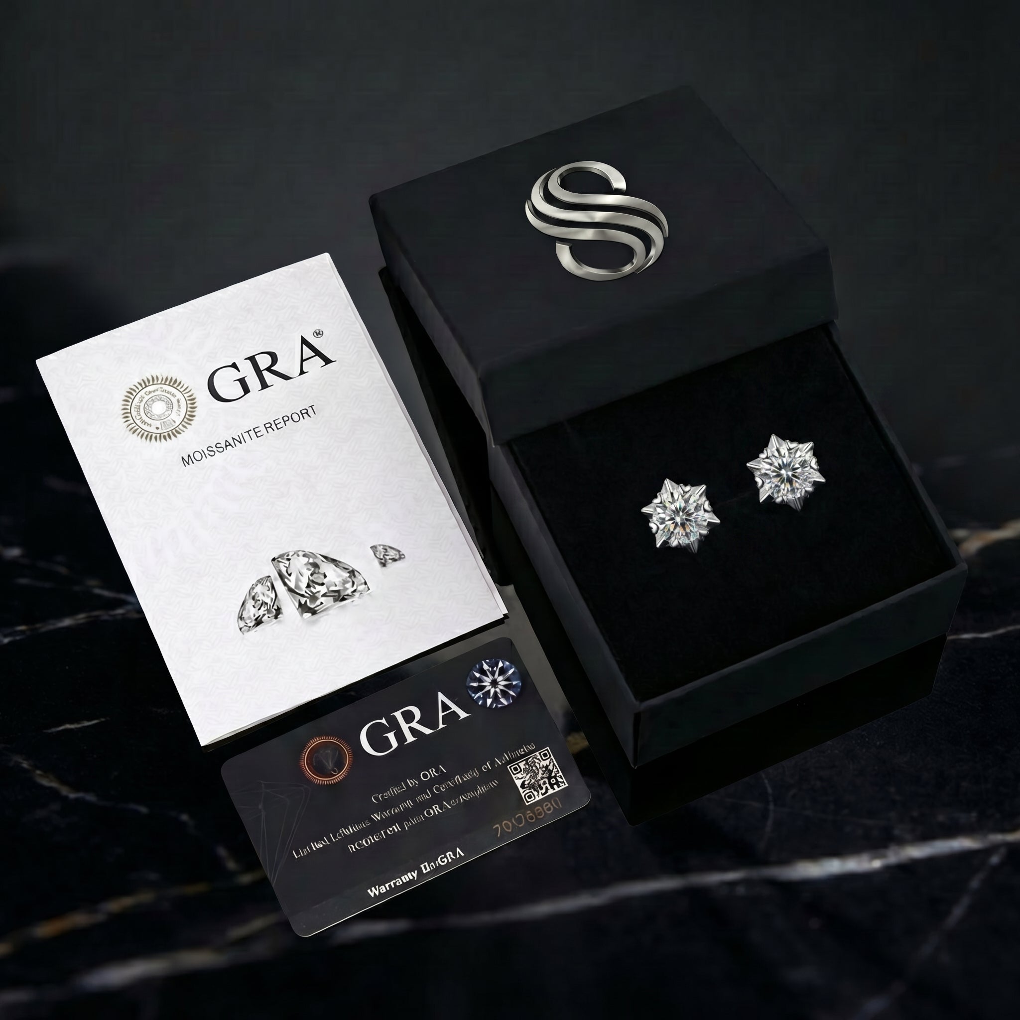Aretes Stellar Neige Moissanita