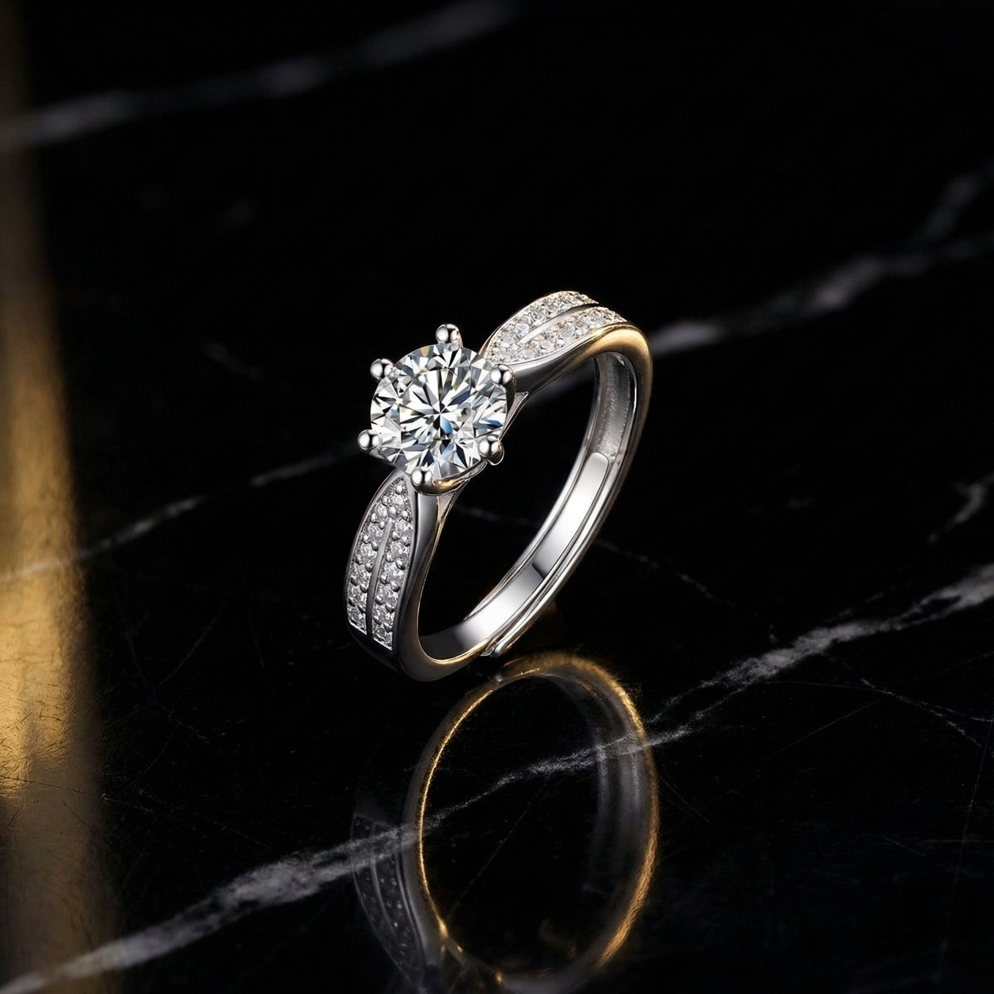 Anillo Six Garras Moissanita