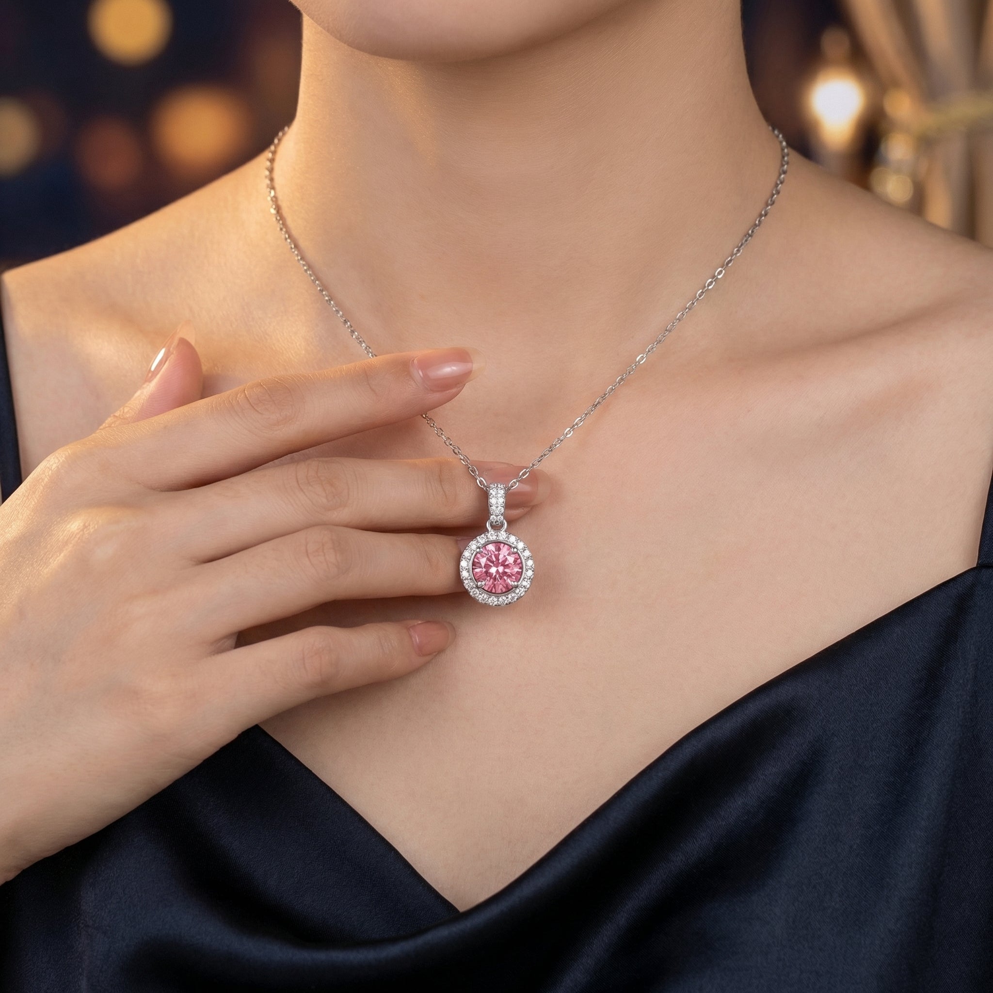 Collar Danse Rose Moissanita